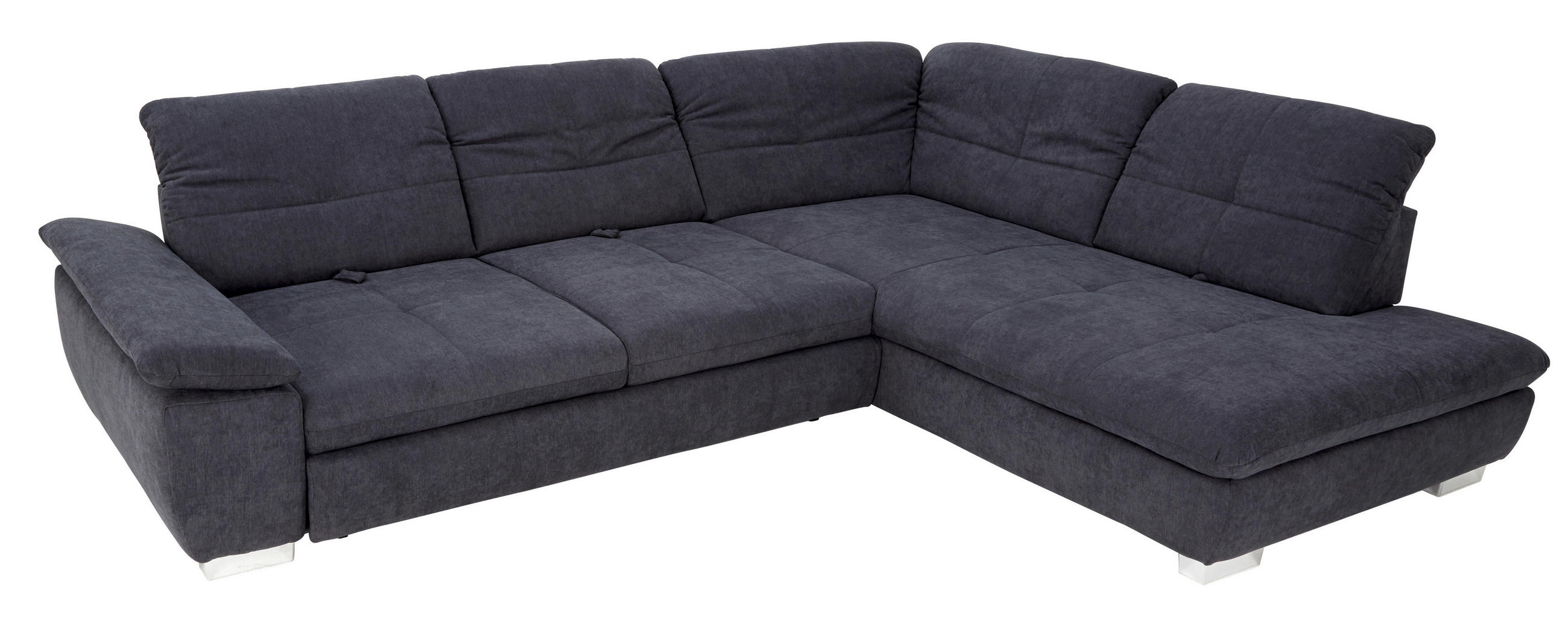 SEDEŽNA GARNITURA, gladka tkanina siva  - barve kroma/siva, Design, tekstil (313/242cm) - Xora