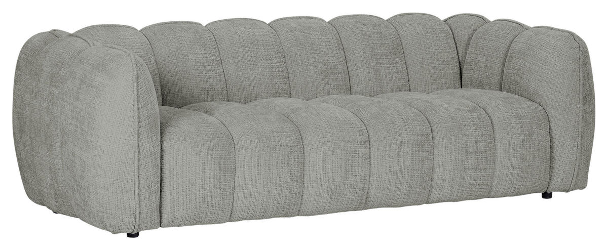 BIG SOFFA i chenille mörkgrå  - mörkgrå/svart, Klassisk, textil/plast (217/74/100cm) - MID.YOU