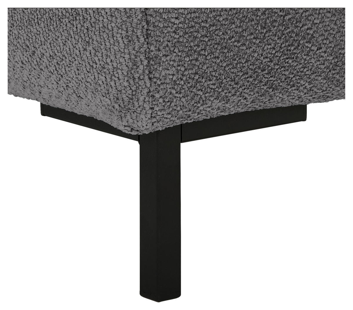 ECKSOFA Hellgrau Webstoff  - Hellgrau/Schwarz, KONVENTIONELL, Textil/Metall (292/192cm) - Carryhome