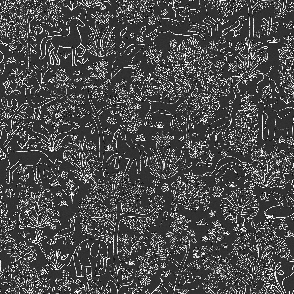 NON WOVEN-TAPET 52/1000 cm  - vit/svart, Basics, papper/plast (52/1000cm)