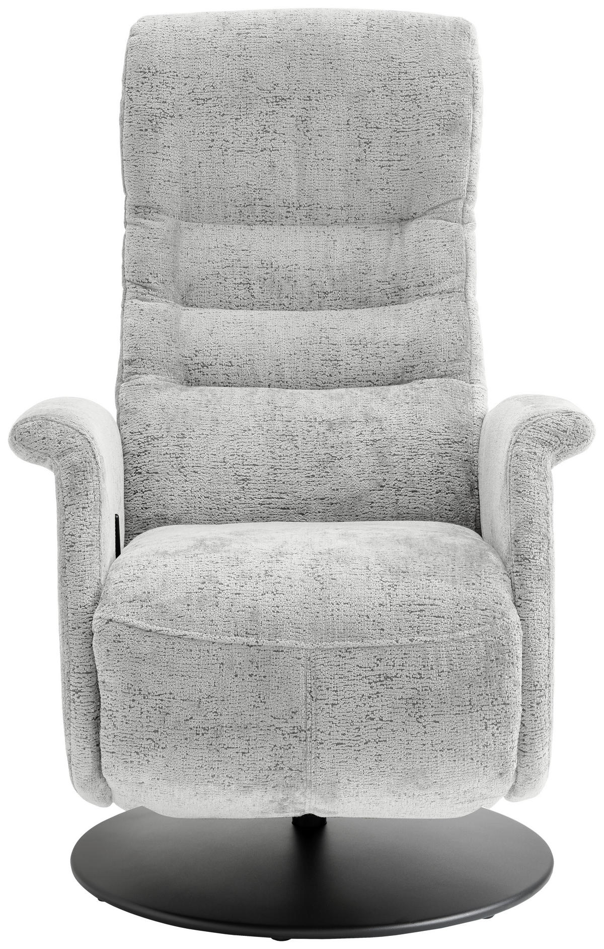 RELAXSESSEL in Textil Silberfarben  - Silberfarben/Schwarz, MODERN, Textil/Metall (72/118/85-165cm) - Livetastic