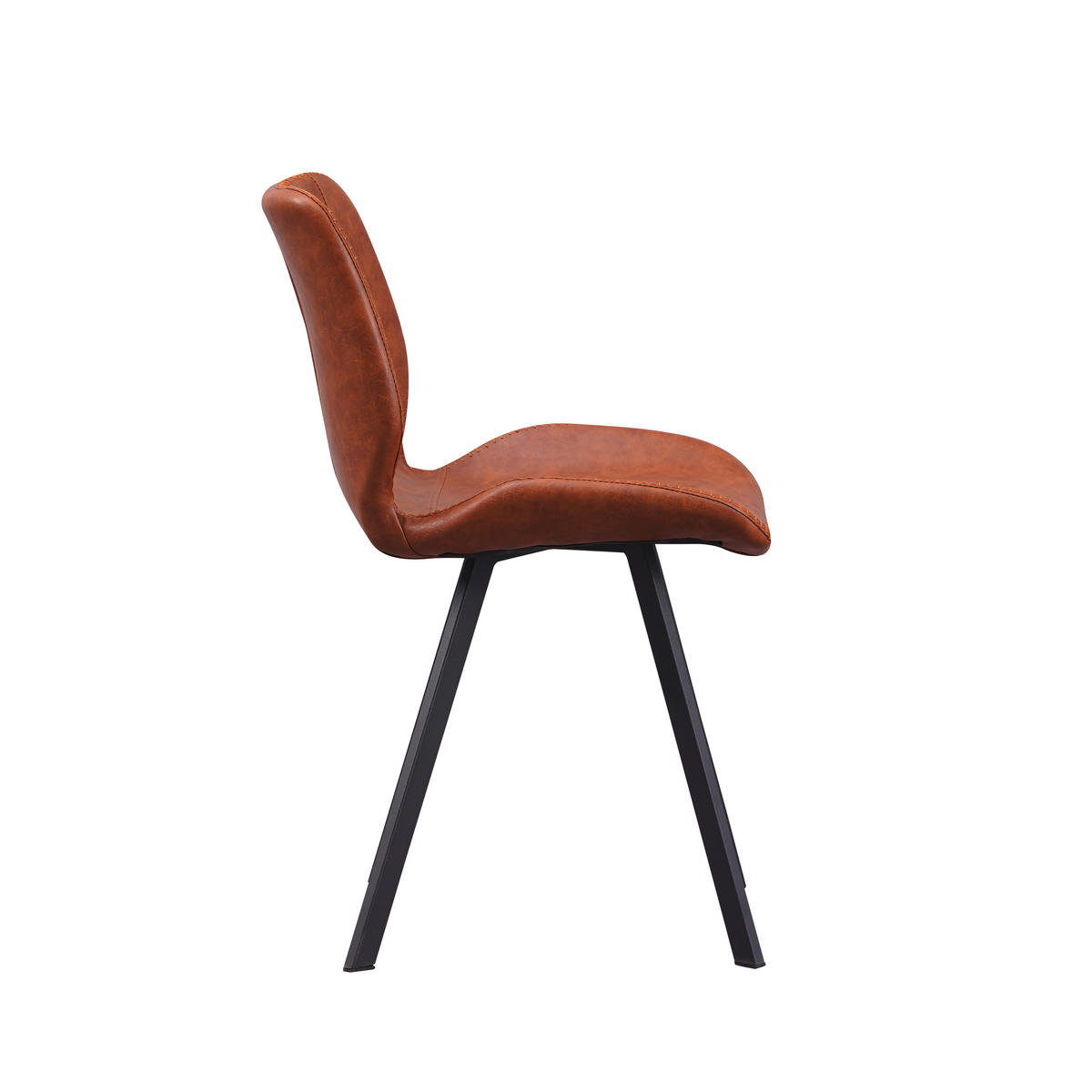 SADA ŽIDLÍ 4 kusy - černá/koňaková, Moderní, kov/textil (44/80/55cm) - MID.YOU