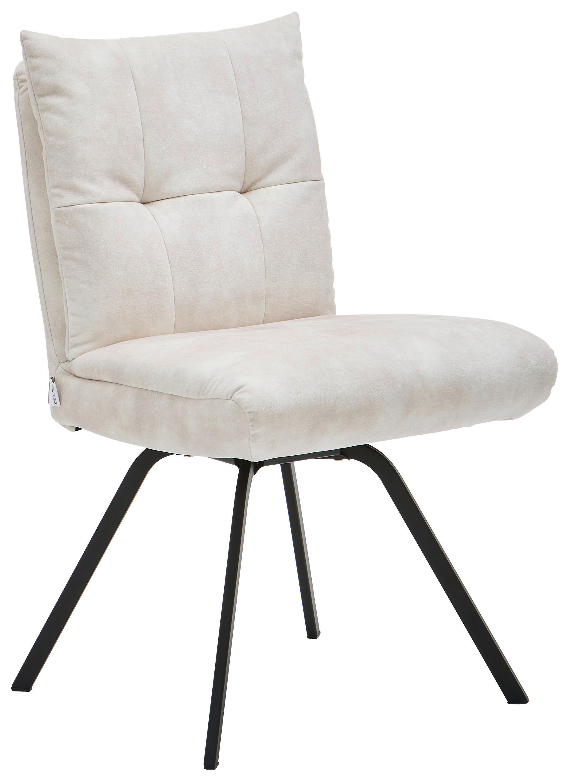 STUHL in Velours - Creme/Schwarz, Design, Textil/Metall (50/84/68cm) - Welnova