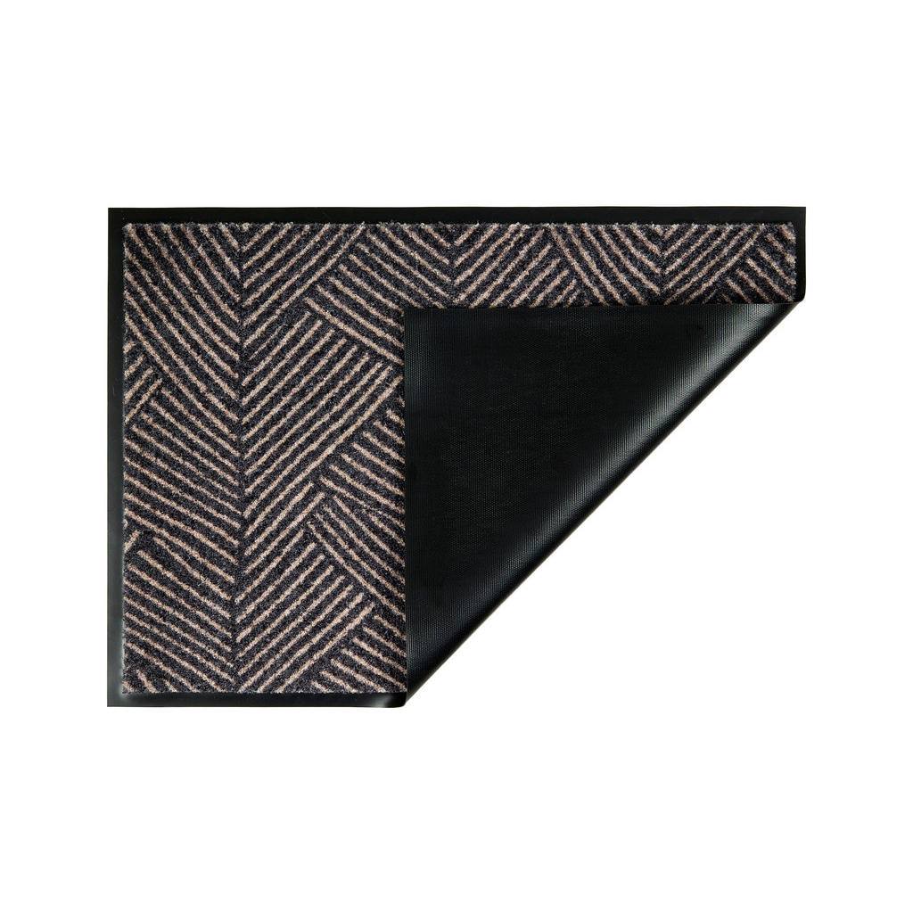 Thumbnail - Schöner Wohnen FUßMATTE Bellevue, Anthrazit, Hellgrau, Textil, Struktur, rechteckig, 67x100 cm, Bsci, schmutzabweisend, ...