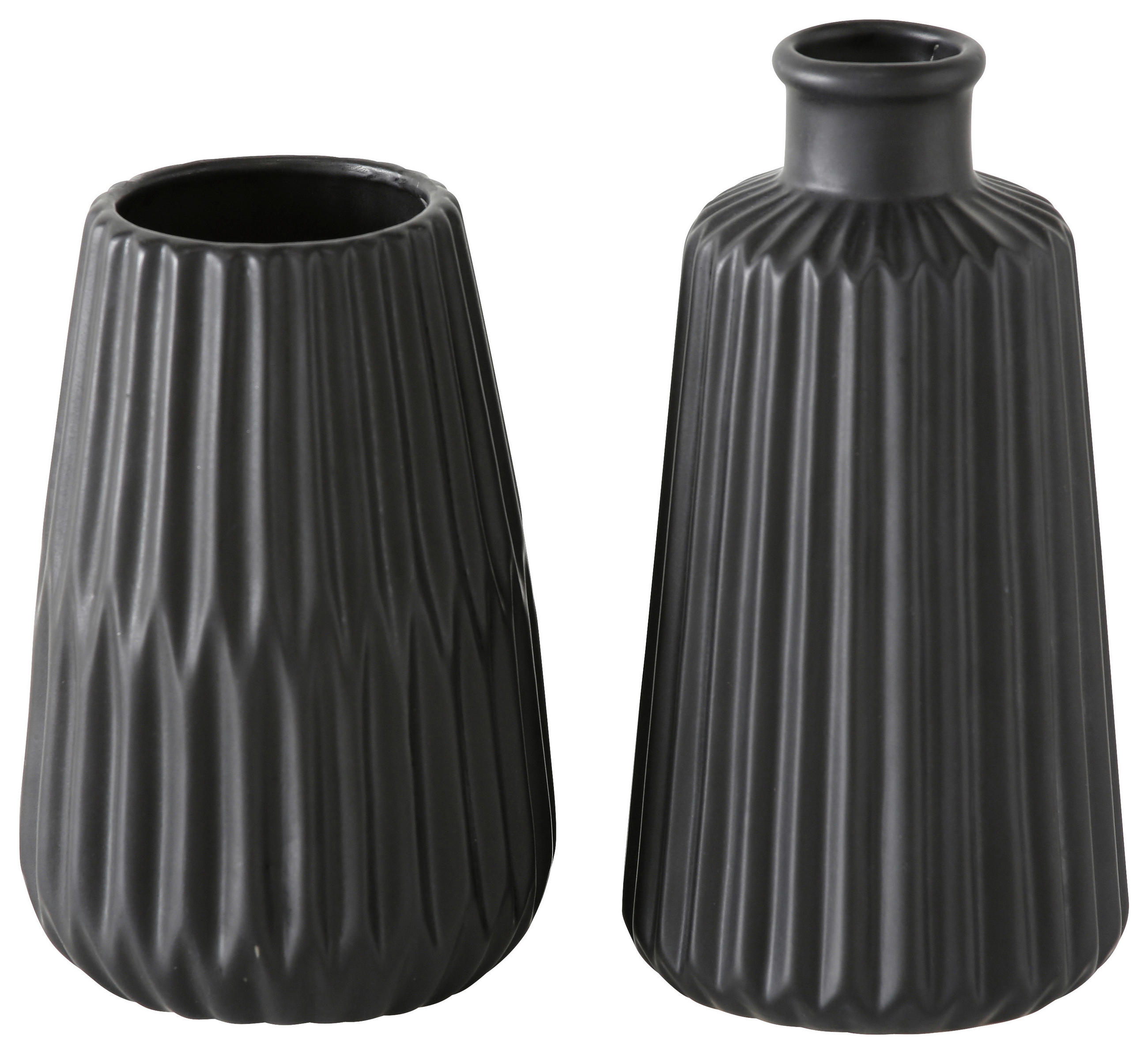 VASE 17 cm  - Schwarz, Design, Keramik (8/17cm)