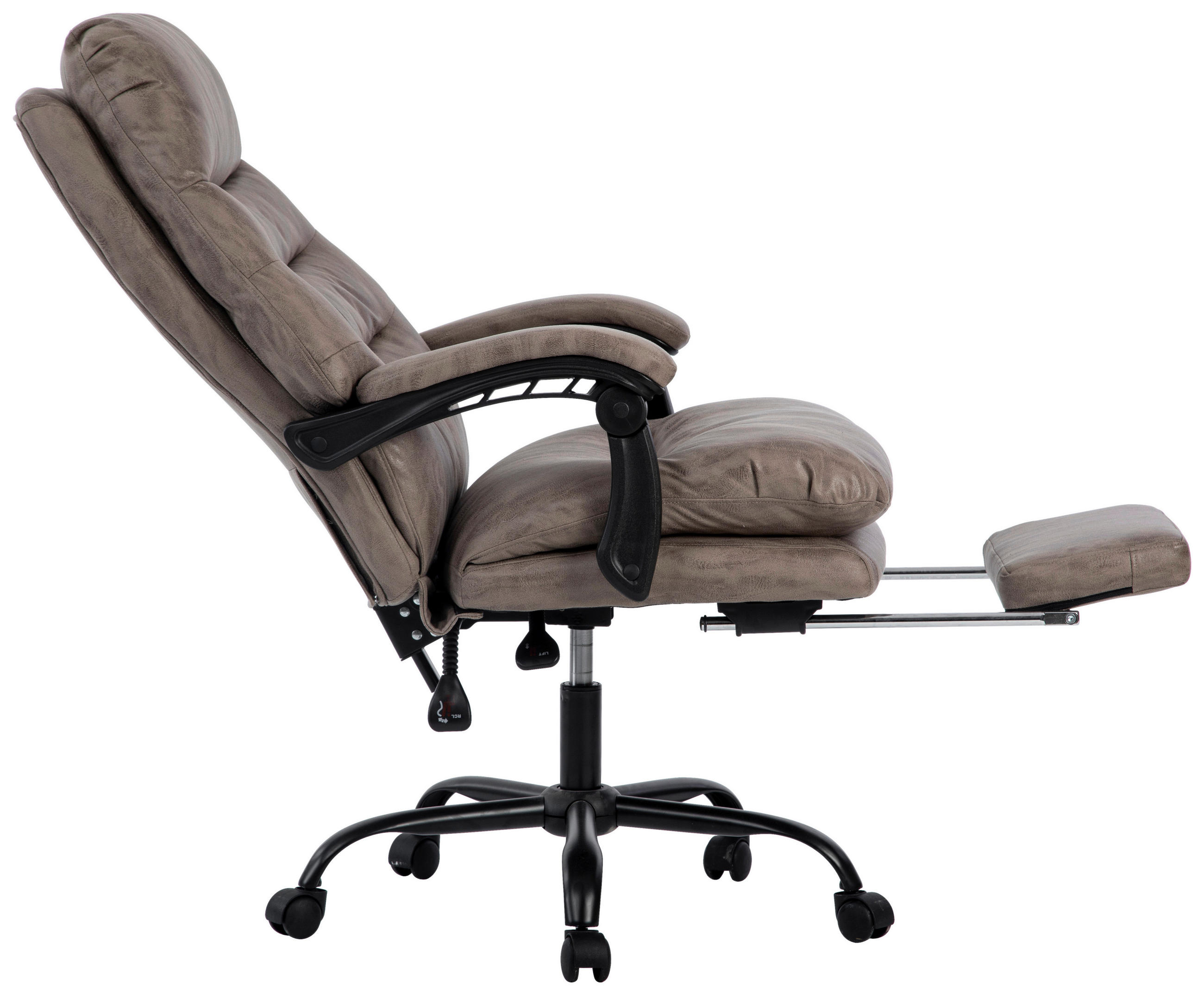 CHEFSESSEL Mikrofaser Grau, Schwarz  - Schwarz/Grau, LIFESTYLE, Kunststoff/Textil (66/126-134/59cm) - MID.YOU