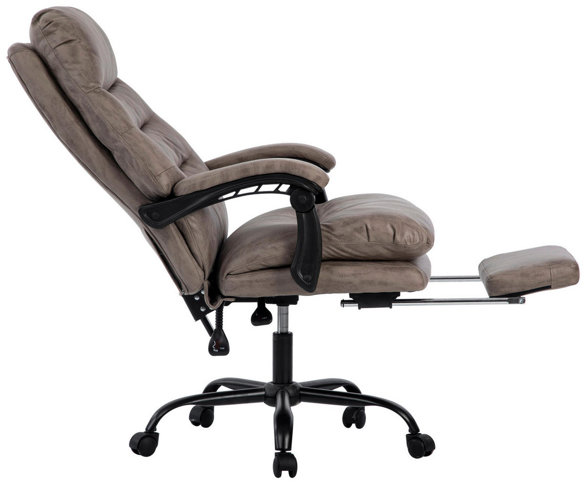 CHEFSESSEL  in Mikrofaser Grau, Schwarz  - Schwarz/Grau, Lifestyle, Kunststoff/Textil (66/126-134/59cm) - MID.YOU