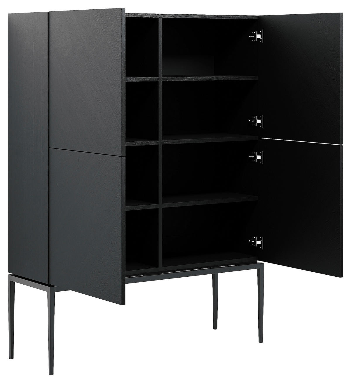 VYSOKÁ KOMODA, černá, 120/160/40 cm - černá, Trend, kov/kompozitní dřevo (120/160/40cm) - home24