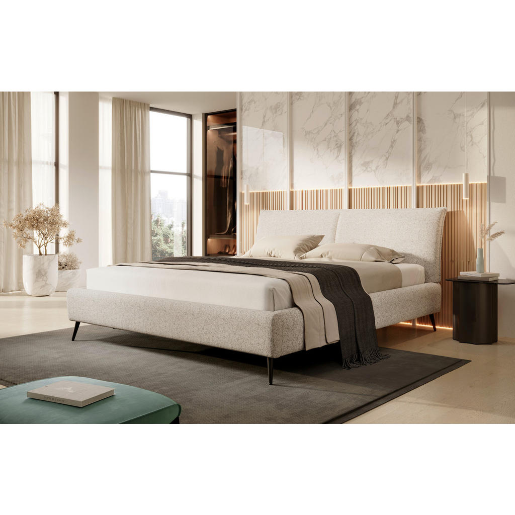Thumbnail - Esposa Polsterbett, Braun, Schwarz, Ecru, Holz, Birke, 180x200 cm, Fsc, Reach, Made in EU, Oeko-Tex® Standard 100, Bettk...