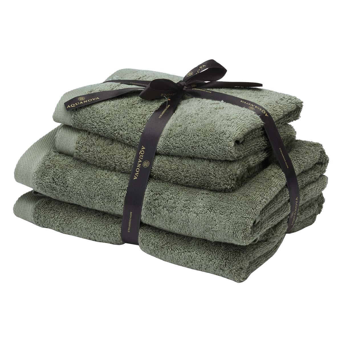 FROTTIERSET Rio Dunkelgrün 4-teilig  - Dunkelgrün, Basics, Textil - Aquanova