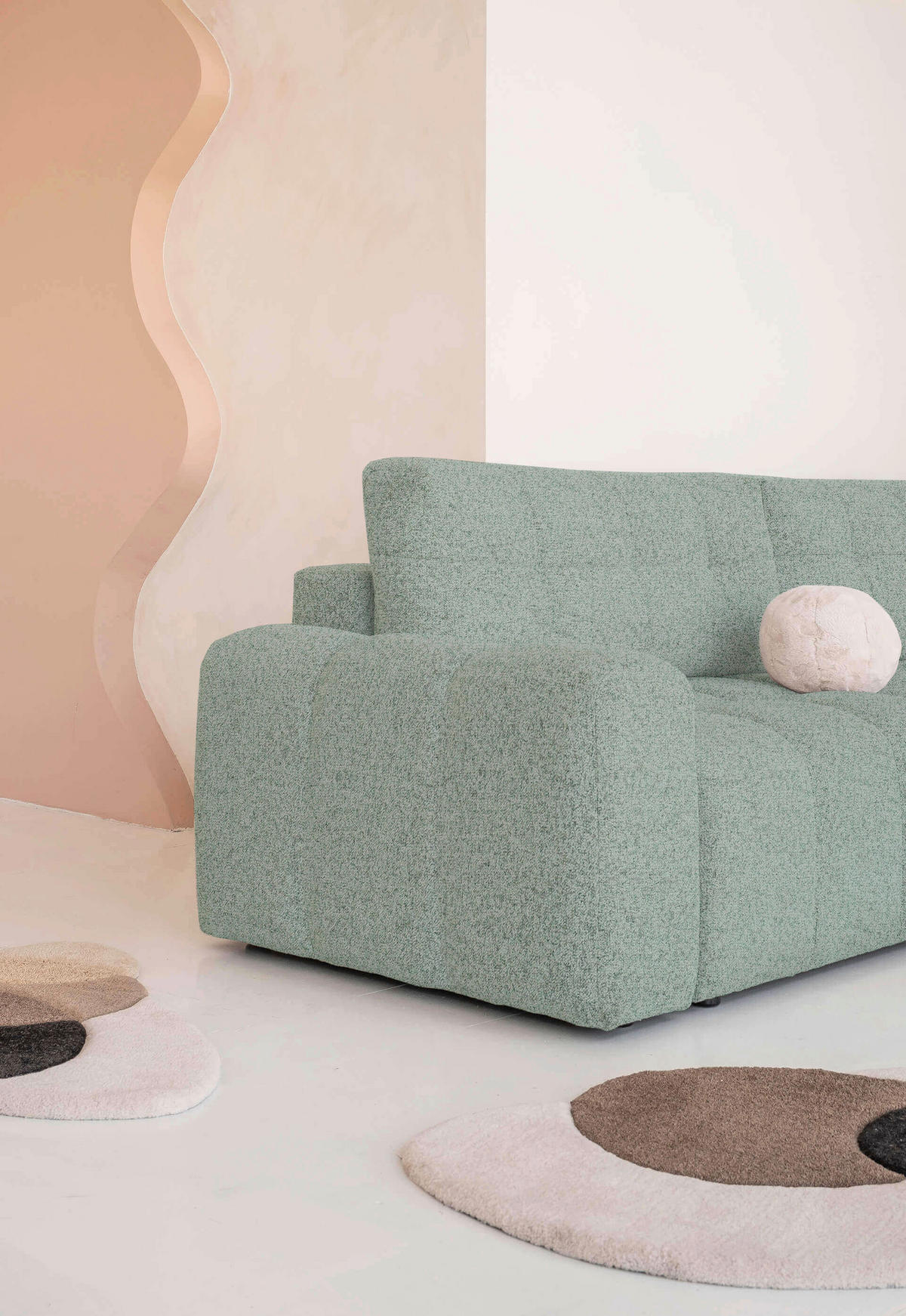 ECKSOFA  in Türkis  268/184 cm  - Türkis/Schwarz, Design, Kunststoff/Textil (268/184cm) - MID.YOU