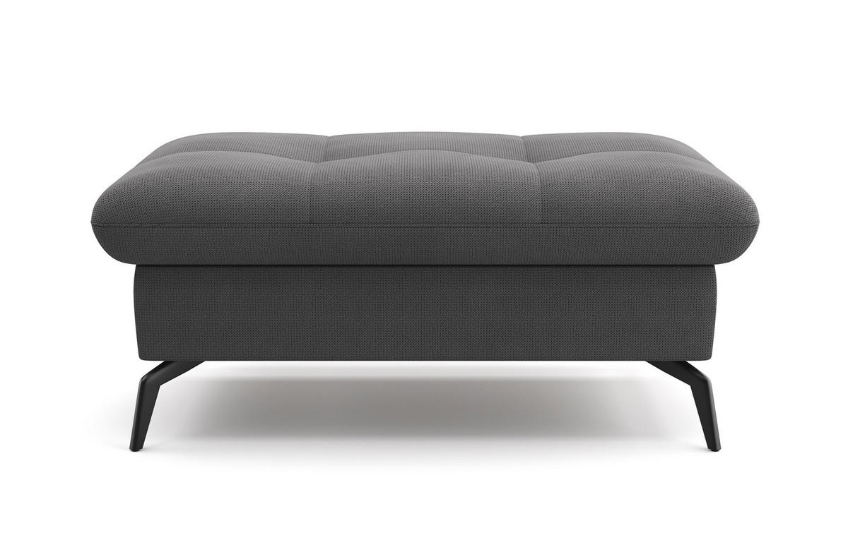 HOCKER in Textil Grau  - Schwarz/Grau, Konventionell, Textil/Metall (102/47/69cm) - Sit & More