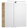 SPIEGELSCHRANK 75/70,3/17 cm  - Chromfarben/Eichefarben, KONVENTIONELL, Glas/Holzwerkstoff (75/70,3/17cm) - Pelipal