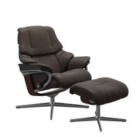 RELAXSESSELSET in Holz, Metall, Leder Braun, Dunkelbraun  - Dunkelbraun/Alufarben, Design, Leder/Holz (83/100/76cm) - Stressless