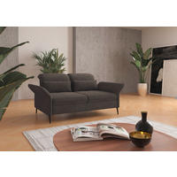 2,5-SITZER in Flachgewebe Graphitfarben  - Schwarz/Graphitfarben, KONVENTIONELL, Textil/Metall (189/92/123cm) - Sit & More