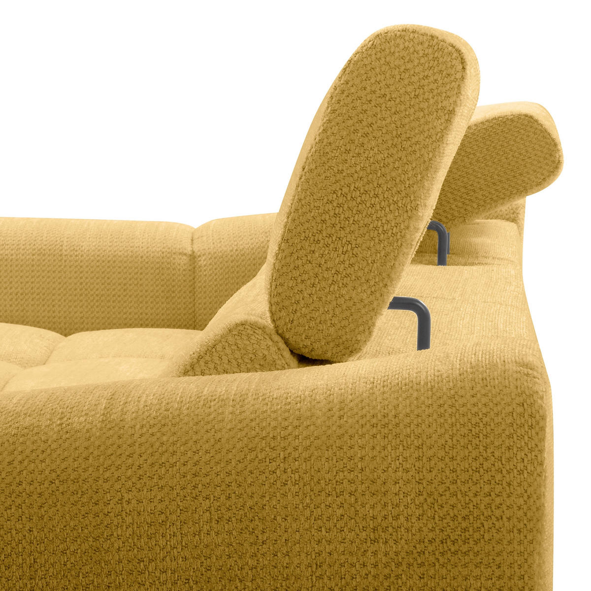 ECKSOFA  Webstoff Senfgelb  - Senfgelb/Schwarz, Design, Kunststoff/Textil (177/274cm) - Livetastic