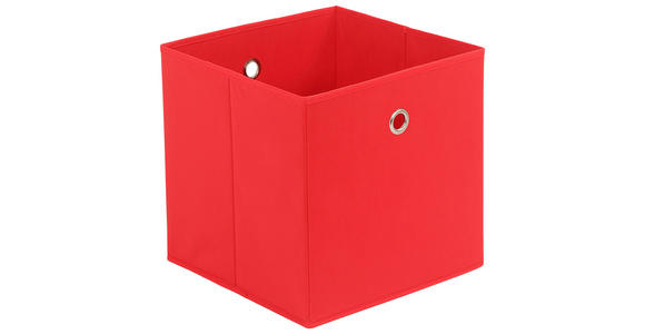 FALTBOX 2er Set Metall, Textil, Karton Rot, Silberfarben - Rot/Silberfarben, Design, Karton/Textil (32/32/32cm) - Carryhome