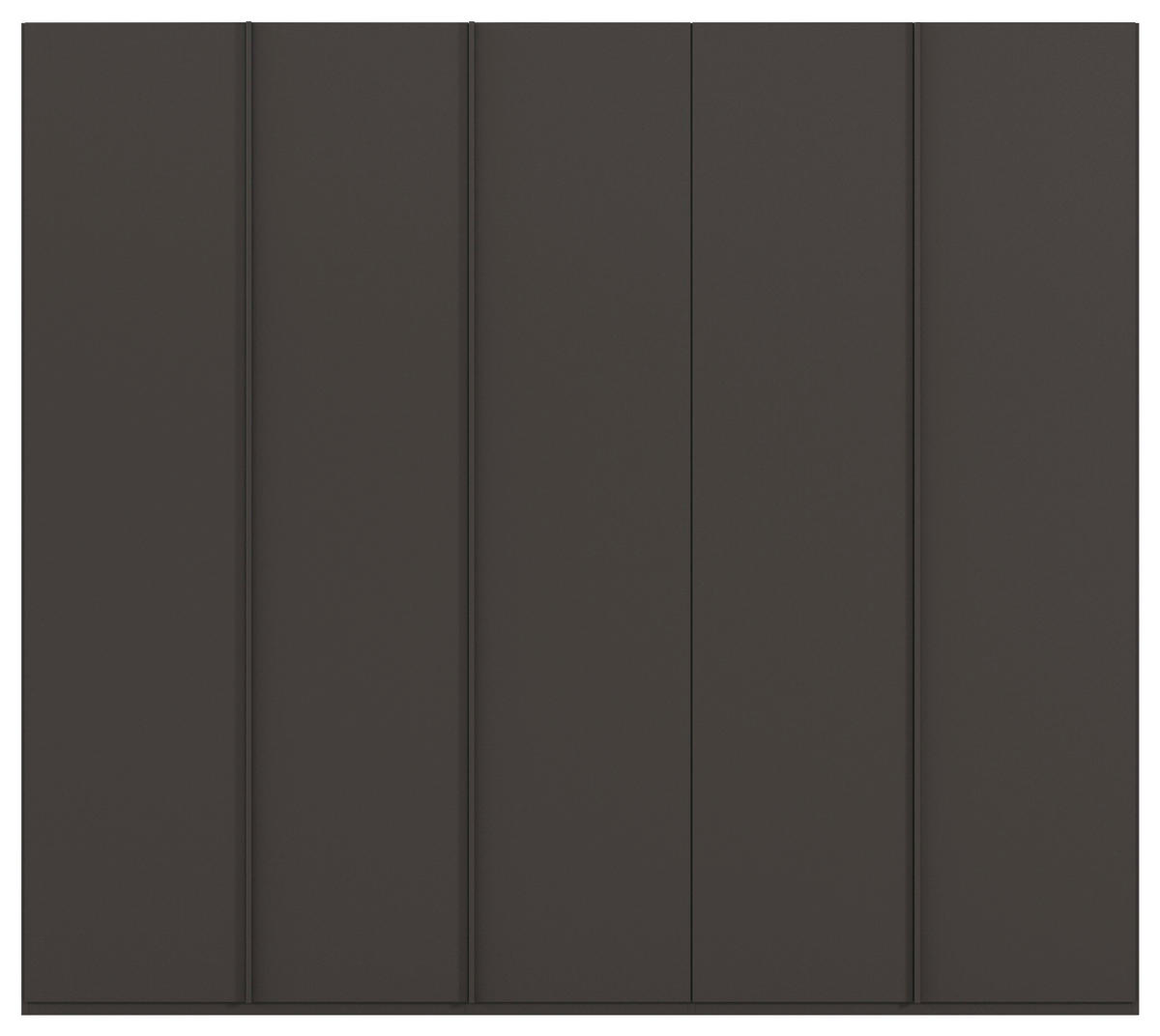 DREHTÜRENSCHRANK 251/235/61 cm,  in Graphitfarben, 5-türig  - Graphitfarben, Basics, Holzwerkstoff/Metall (251/235/61cm) - Novel
