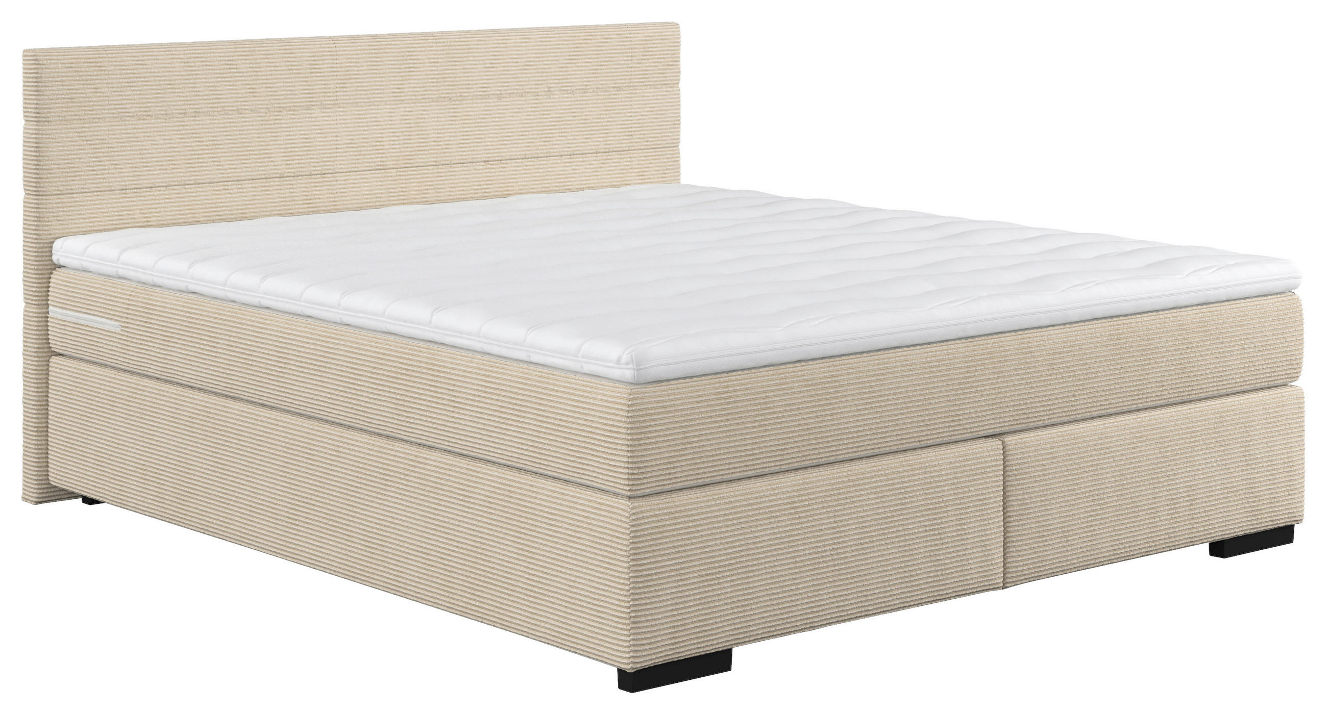 BOXBETT 160/200 cm  in Creme  - Creme/Schwarz, KONVENTIONELL, Holz/Holzwerkstoff (160/200cm) - MID.YOU