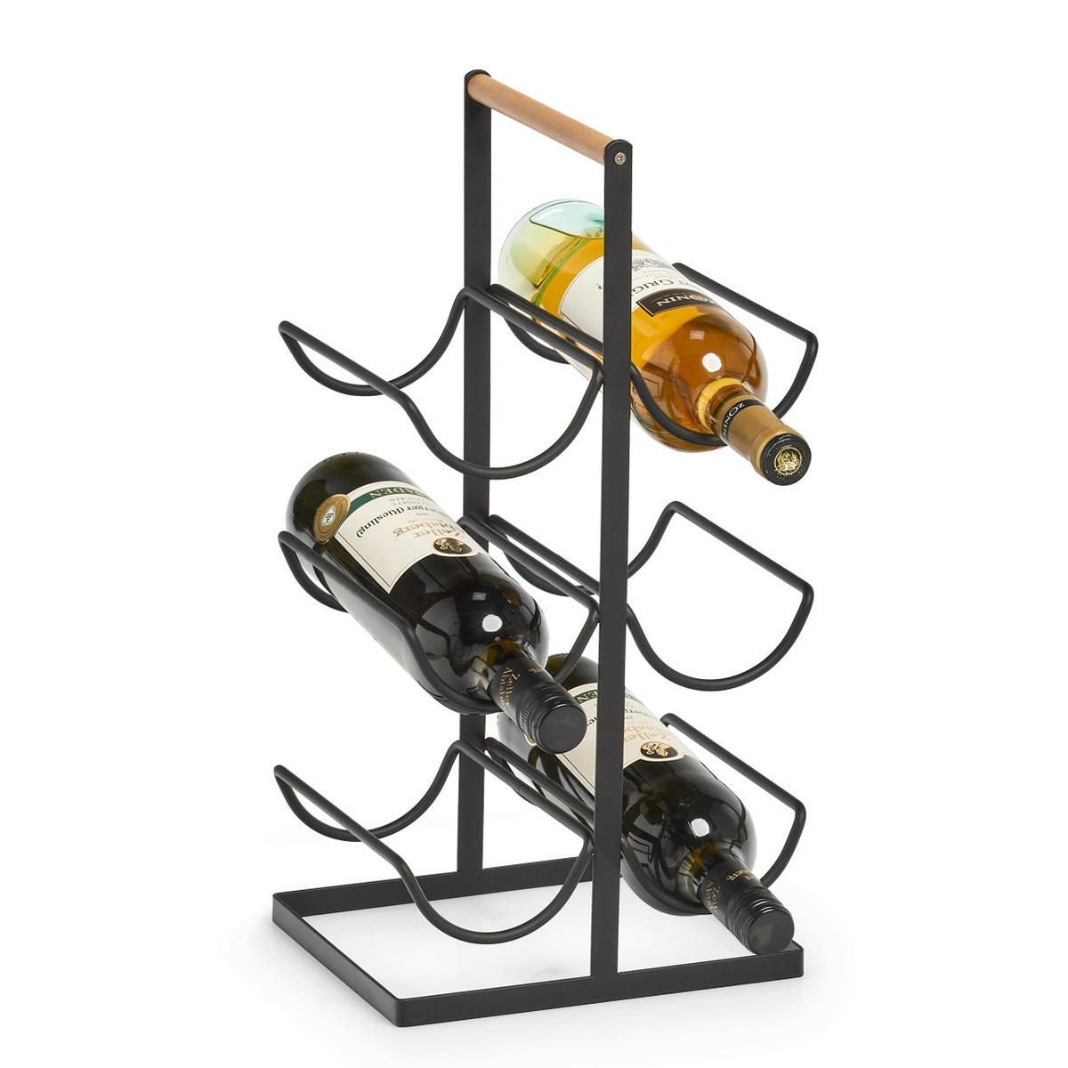 WEINREGAL 23/20/46 cm  - Schwarz, Basics, Metall (23/20/46cm) - Zeller Present