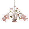 KRONLEUCHTER Ivory 65/100 cm   - Pink/Weiß, Natur, Glas/Metall (65/100cm)