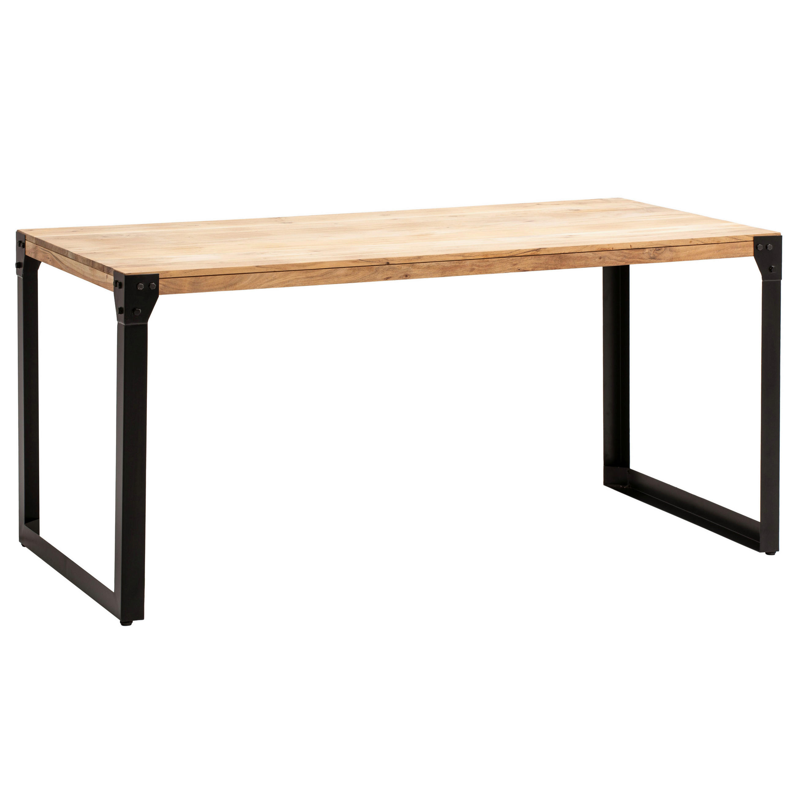JÍDELNÍ STŮL, akácie, barvy akácie, 160/80/76 cm - černá/barvy akácie, Design, kov/dřevo (160/80/76cm) - MID.YOU