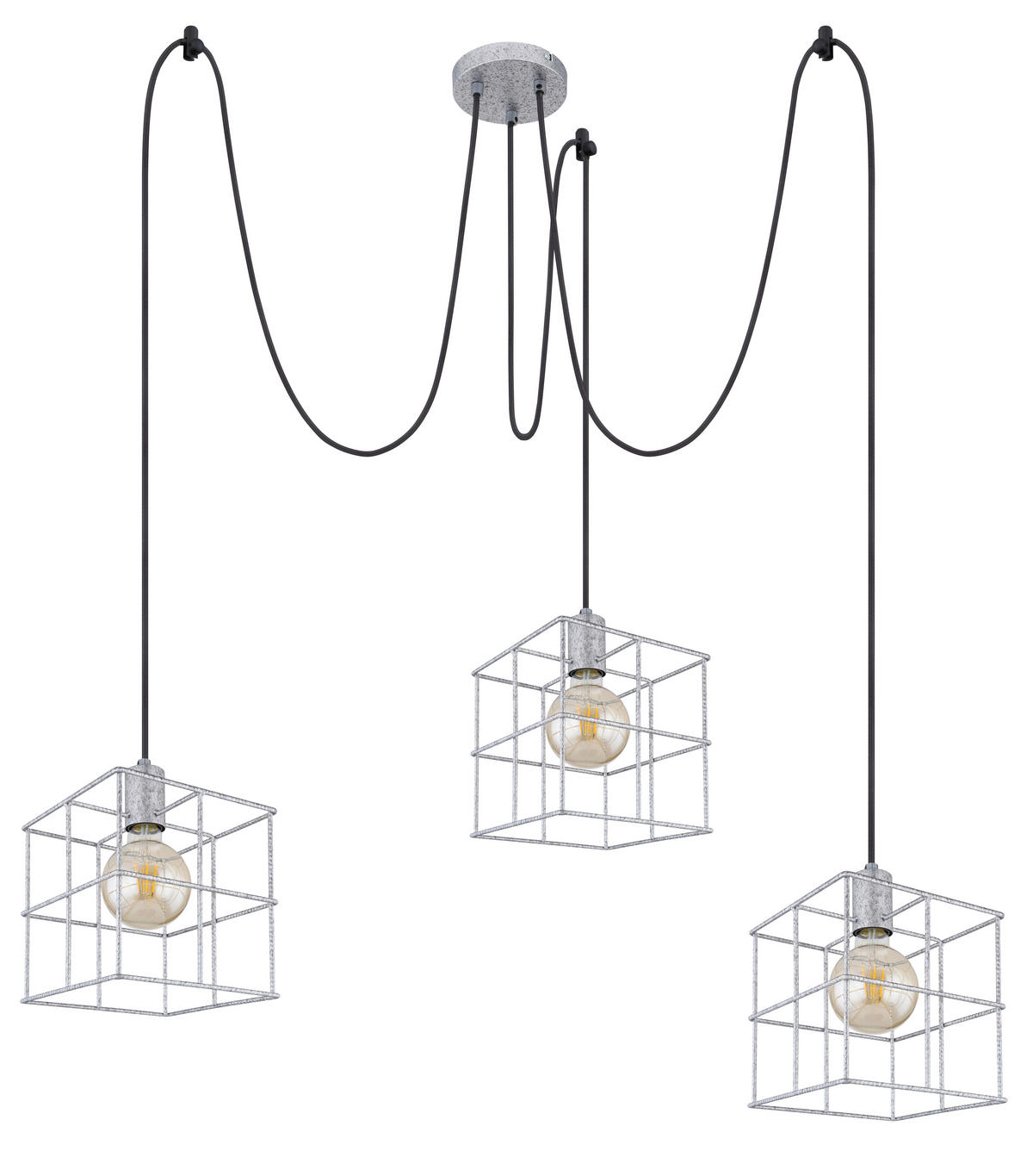 HÄNGELEUCHTE 20/300 cm    - Zinkfarben, Design, Metall (20/300cm) - Globo