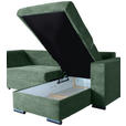 ECKSOFA  in Cord Dunkelgrün  - Dunkelgrün/Schwarz, KONVENTIONELL, Textil/Metall (258/168cm) - Carryhome