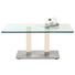 COUCHTISCH in Metall, Glas 110/70/46-65 cm - Edelstahlfarben/Creme, Design, Glas/Kunststoff (110/70/46-65cm) COUCHTISCH in Metall, Glas 110/70/46-65 cm - Edelstahlfarben/Creme, Design, Glas/Kunststoff (110/70/46-65cm)