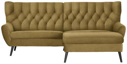 ECKSOFA in Flachgewebe Gelb  - Gelb/Schwarz, Design, Holz/Textil (237/165cm) - Stylife