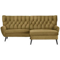 ECKSOFA in Flachgewebe Gelb  - Gelb/Schwarz, Design, Holz/Textil (237/165cm) - Stylife