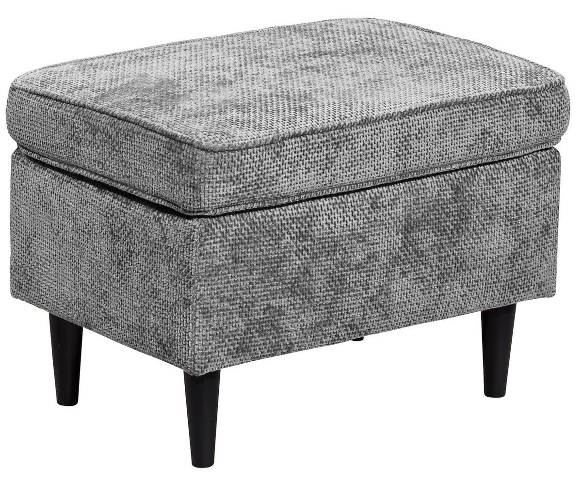HOCKER Webstoff Grau  - Schwarz/Grau, KONVENTIONELL, Holz/Textil (63/43/42cm) - MID.YOU