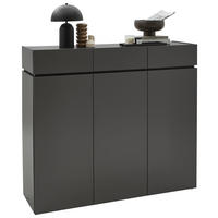 SCHUHSCHRANK Graphitfarben  - Schwarz/Graphitfarben, Design, Holzwerkstoff/Kunststoff (135/121/40cm) - Voleo