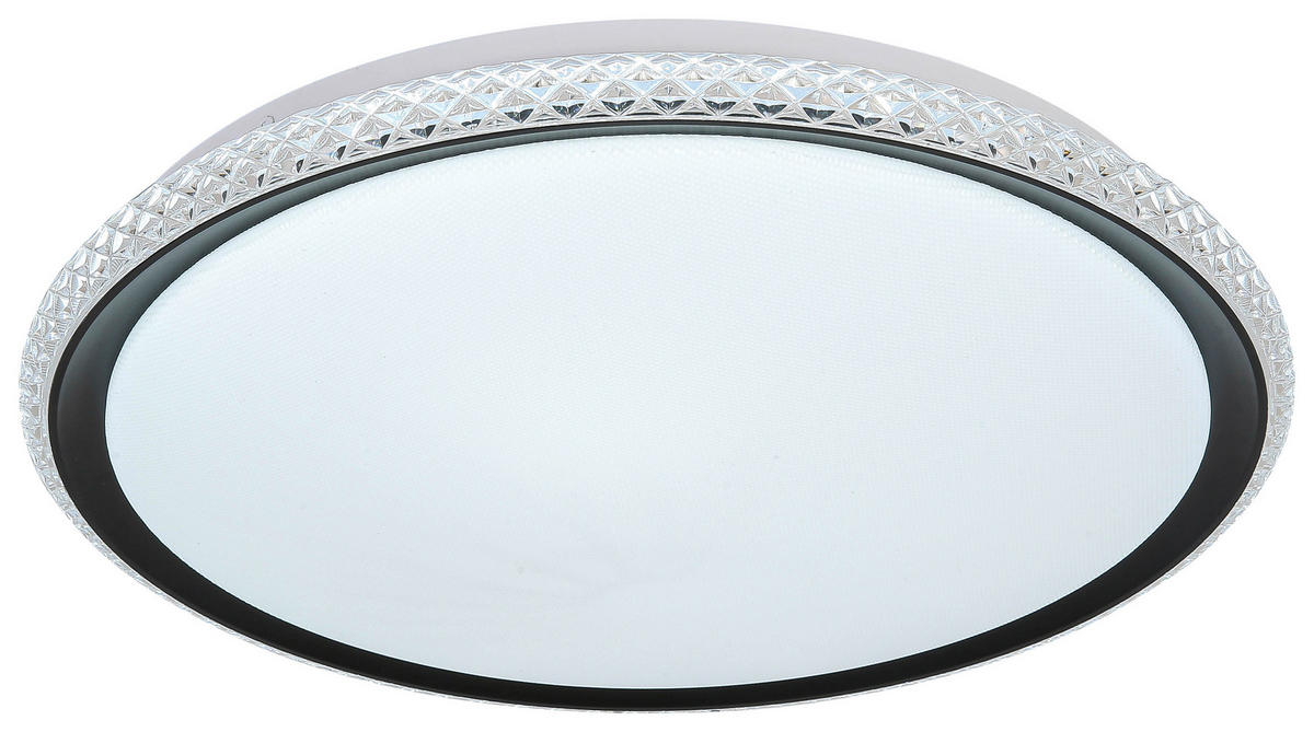 DECKENLEUCHTE  40/6 cm    - Transparent/Schwarz, Trend, Kunststoff/Metall (40/6cm) - Novel