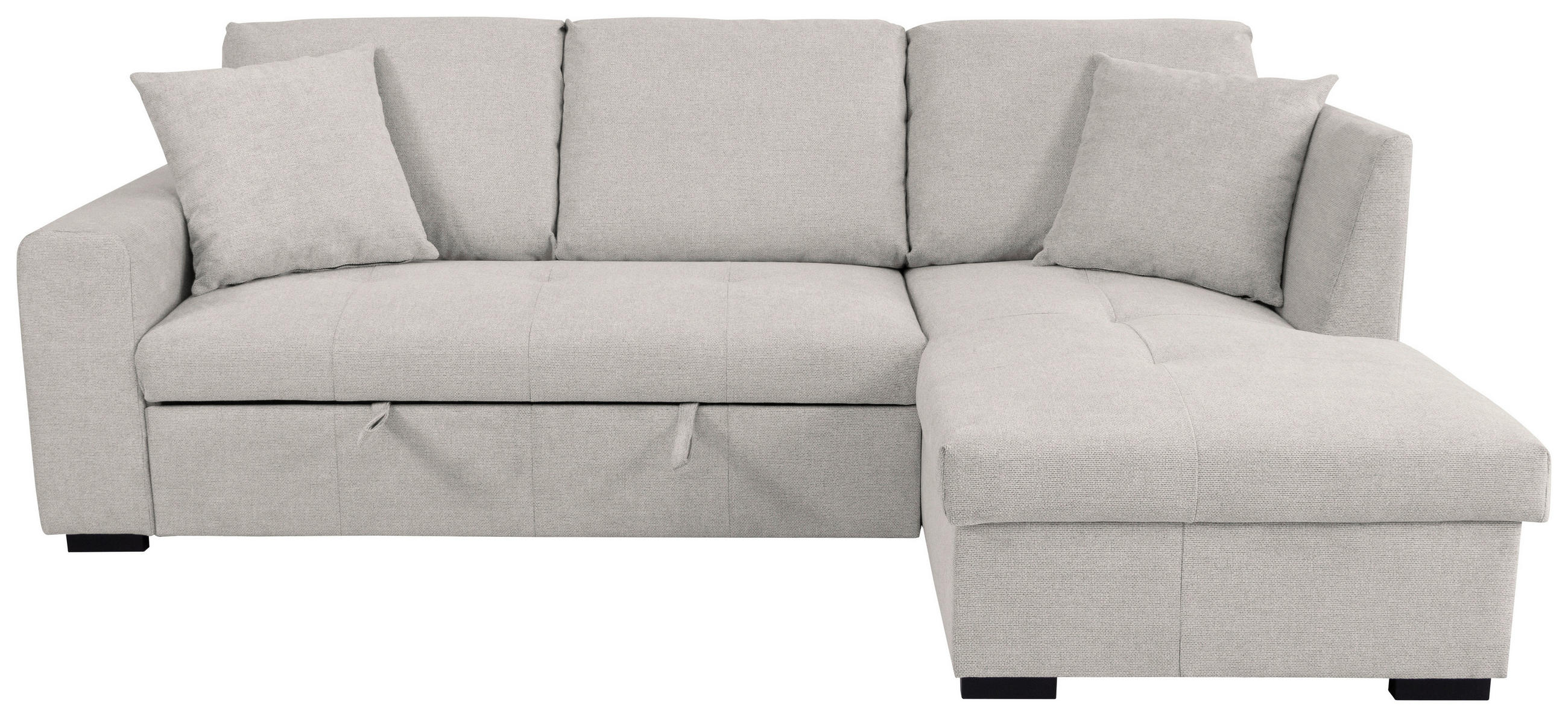 ECKSOFA LUKAS Creme Struktur Zierkissen, Bettkasten  - Creme, Trend, Textil (239/158cm) - P & B