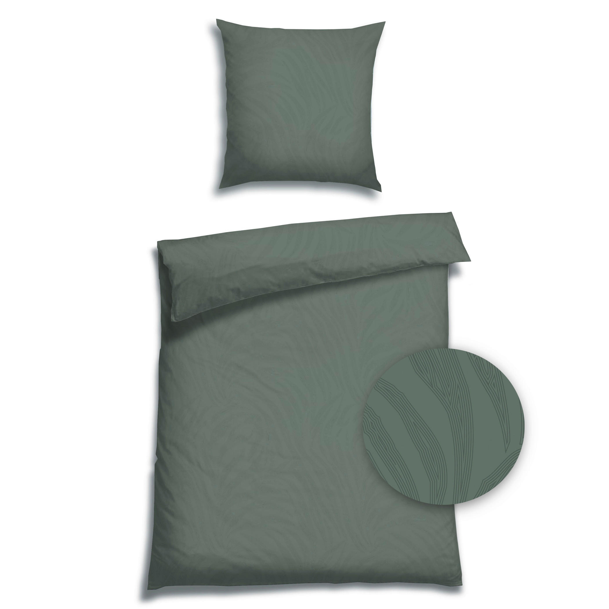 BETTWÄSCHE 2-teilig Flanell 135/200 cm  - Dunkelgrün, Basics, Textil (135/200cm) - Florella