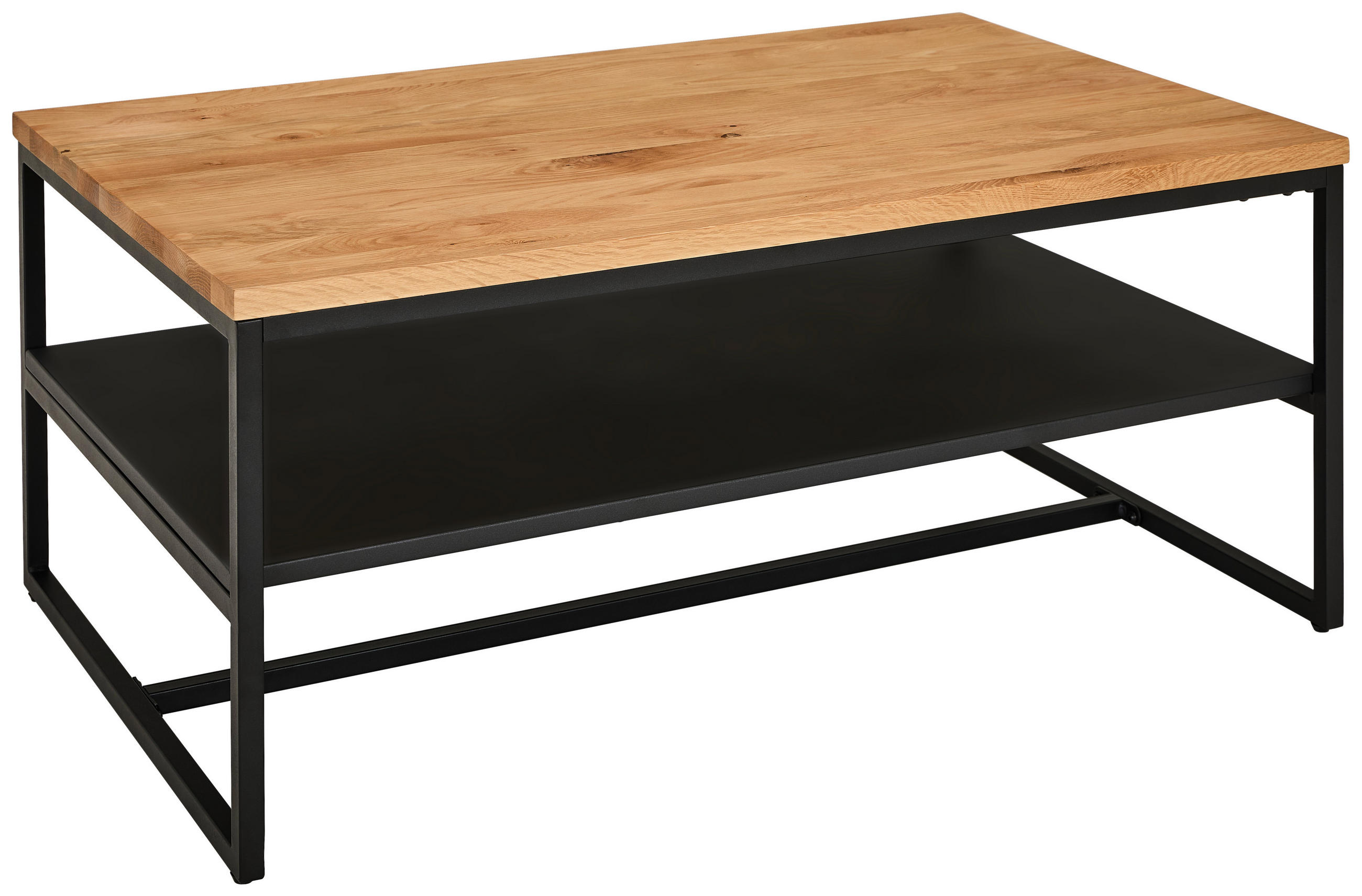 KONFERENČNÝ STOLÍK, prírodná farba, čierna, drevo, kov, 105/65/45,5 cm - čierna/prírodná farba, Design, kov/drevo (105/65/45,5cm) - MID.YOU