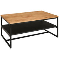 KONFERENČNÍ STOLEK, přírodní barvy, černá, dřevo, kov, 105/65/45,5 cm - černá/přírodní barvy, Design, kov/dřevo (105/65/45,5cm) - MID.YOU