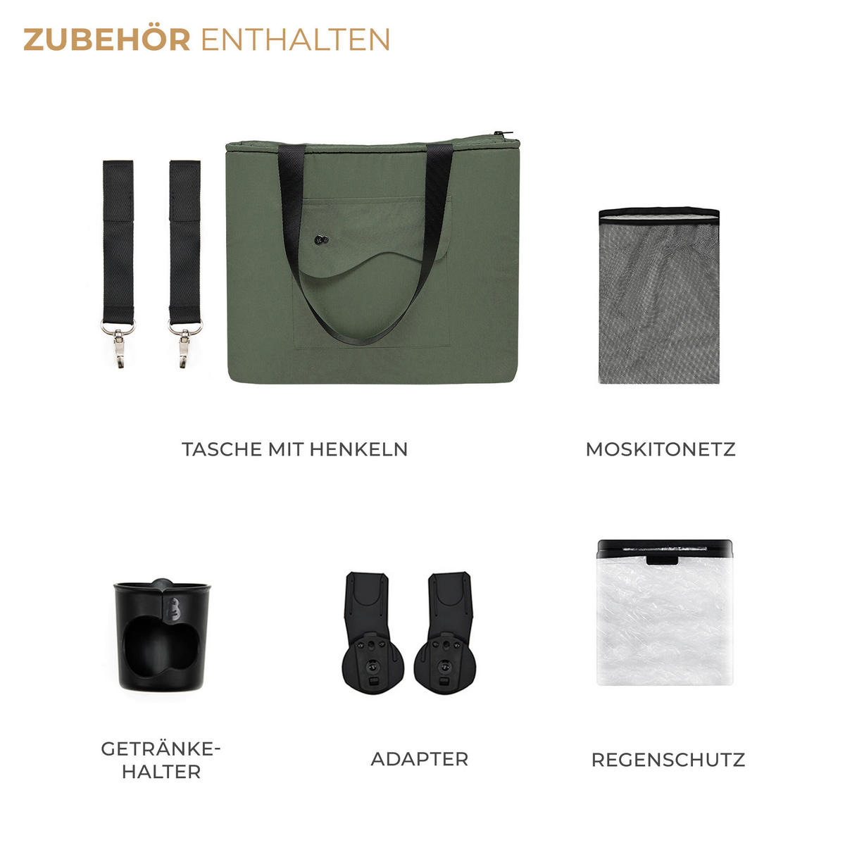 BUGGY Yoxi  - Olivgrün, Basics, Kunststoff/Textil (59/91/106cm) - Kinderkraft