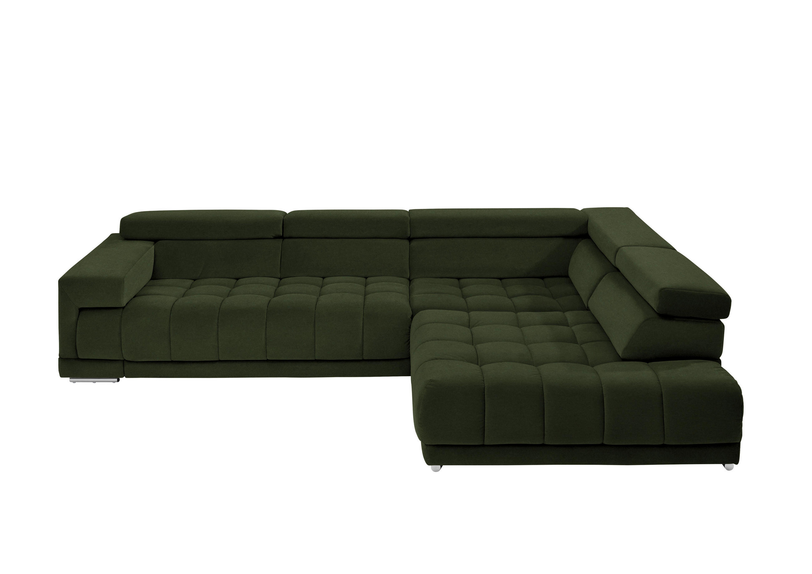 ECKSOFA  in Mikrofaser Waldgrün  326/222 cm  - Waldgrün/Chromfarben, Design, Textil/Metall (326/222cm) - Beldomo Speed
