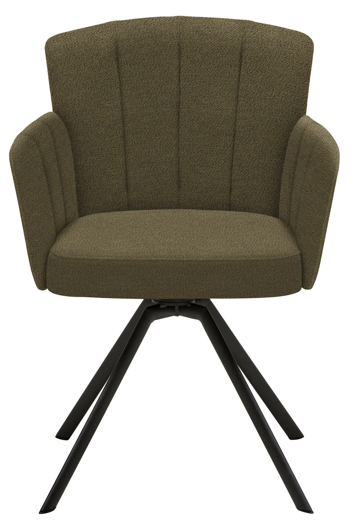 ARMLEHNSTUHL Stahl Webstoff  - Anthrazit/Olivgrün, Design, Textil/Metall (58/83/62cm) - Venjakob