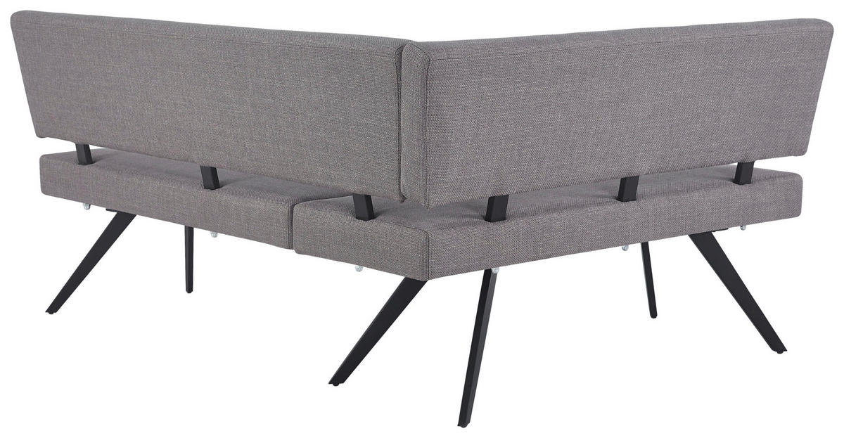 ECKBANK 150/190 cm  in Hellgrau  - Hellgrau/Schwarz, KONVENTIONELL, Textil/Metall (150/190cm) - MID.YOU