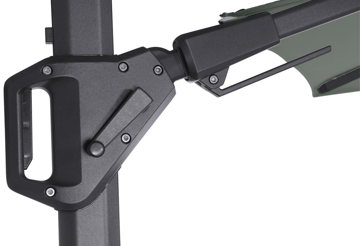 AMPELSCHIRM 350 cm  - Anthrazit/Olivgrün, KONVENTIONELL, Textil/Metall (350/350cm) - Siena Garden