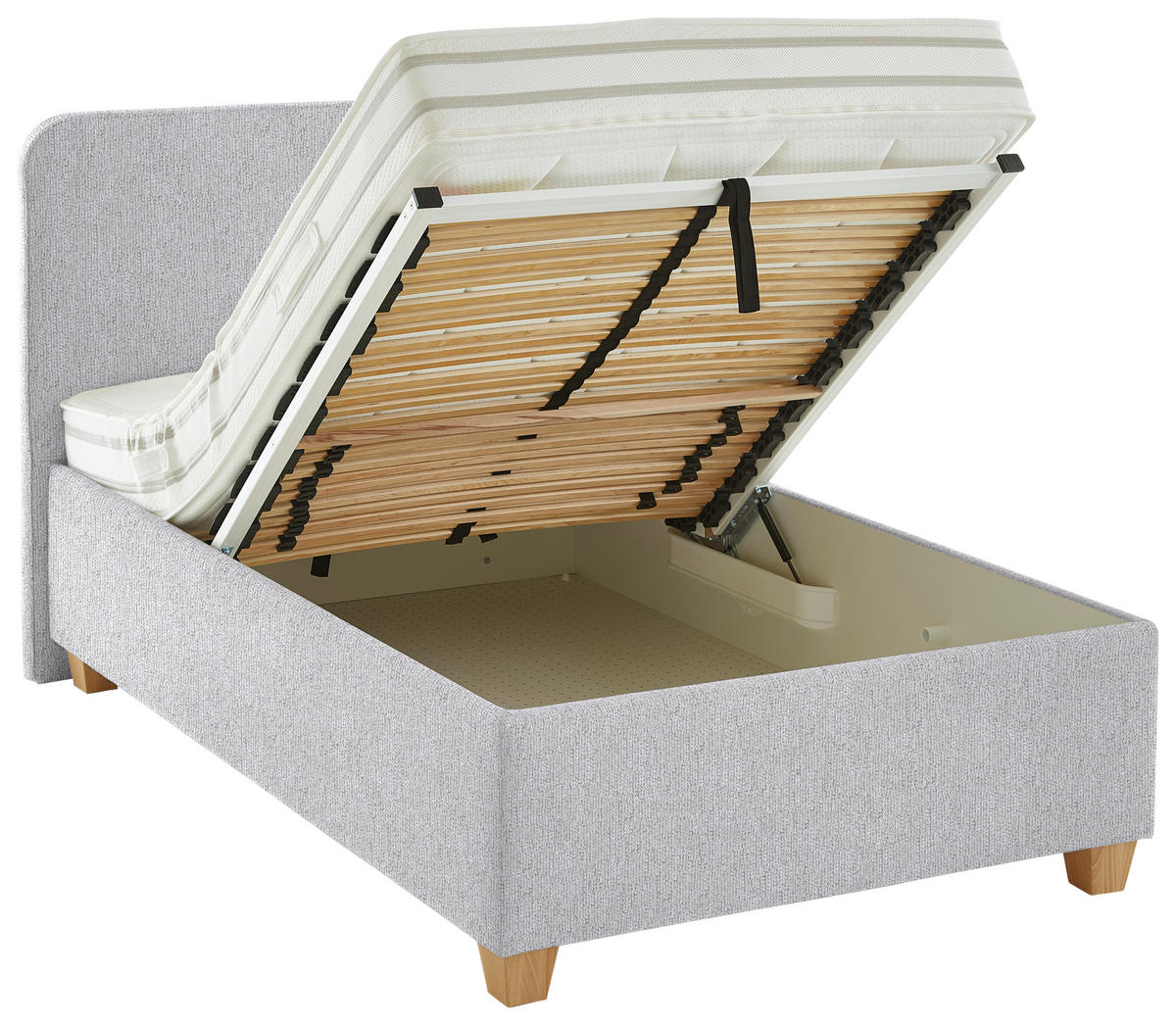 POLSTERBETT 120/200 cm  in Ecru  - Ecru/Weiss, Konventionell, Holz/Textil (120/200cm) - Beldomo - Sleep
