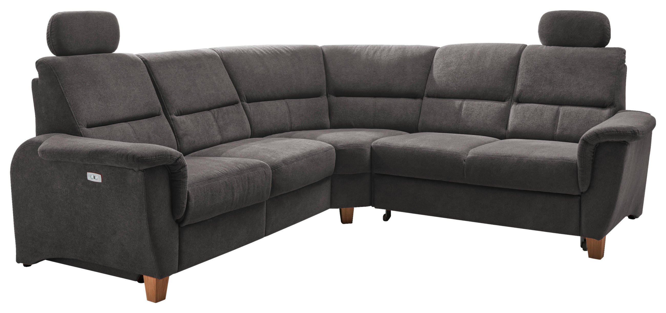 ECKSOFA in Struktur Anthrazit  - Wildeiche/Anthrazit, Konventionell, Holz/Textil (241/238cm) - Livetastic