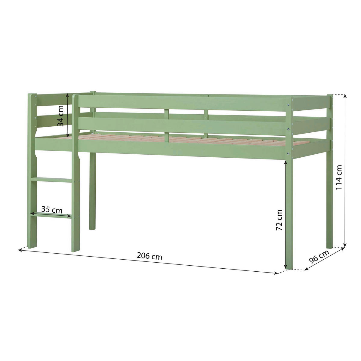HOCHBETT 90/200 cm Grün Grün  - Naturfarben/Grün, MODERN, Holz (90/200cm) - MID.YOU