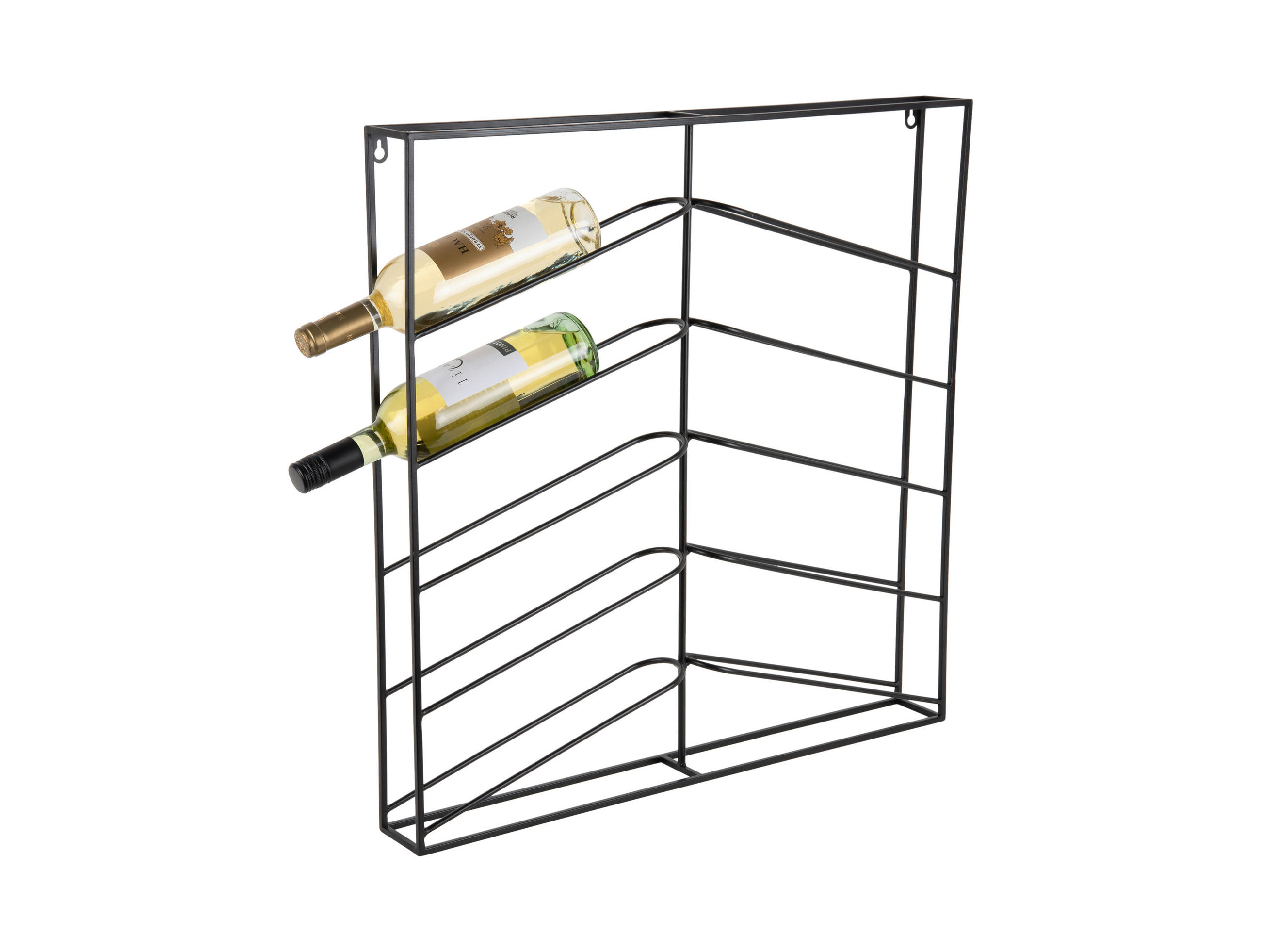 WEINREGAL 66/66/7,5 cm  - Schwarz, Basics, Metall (66/66/7,5cm) - Present Time