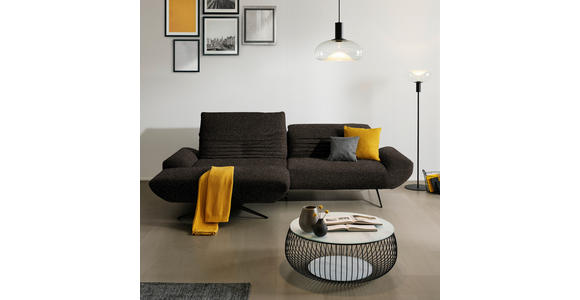 ECKSOFA  in Bouclé Dunkelbraun  170-195/280 cm  - Dunkelbraun/Schwarz, Design, Textil/Metall (170-195/280cm) - Dieter Knoll