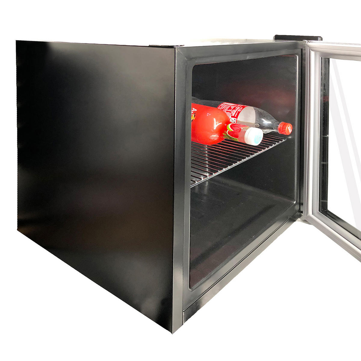 MINIKÜHLSCHRANK 44/53/47 cm BG-49  - Silberfarben/Schwarz, Basics, Glas/Metall (44/53/47cm) - Atrigo
