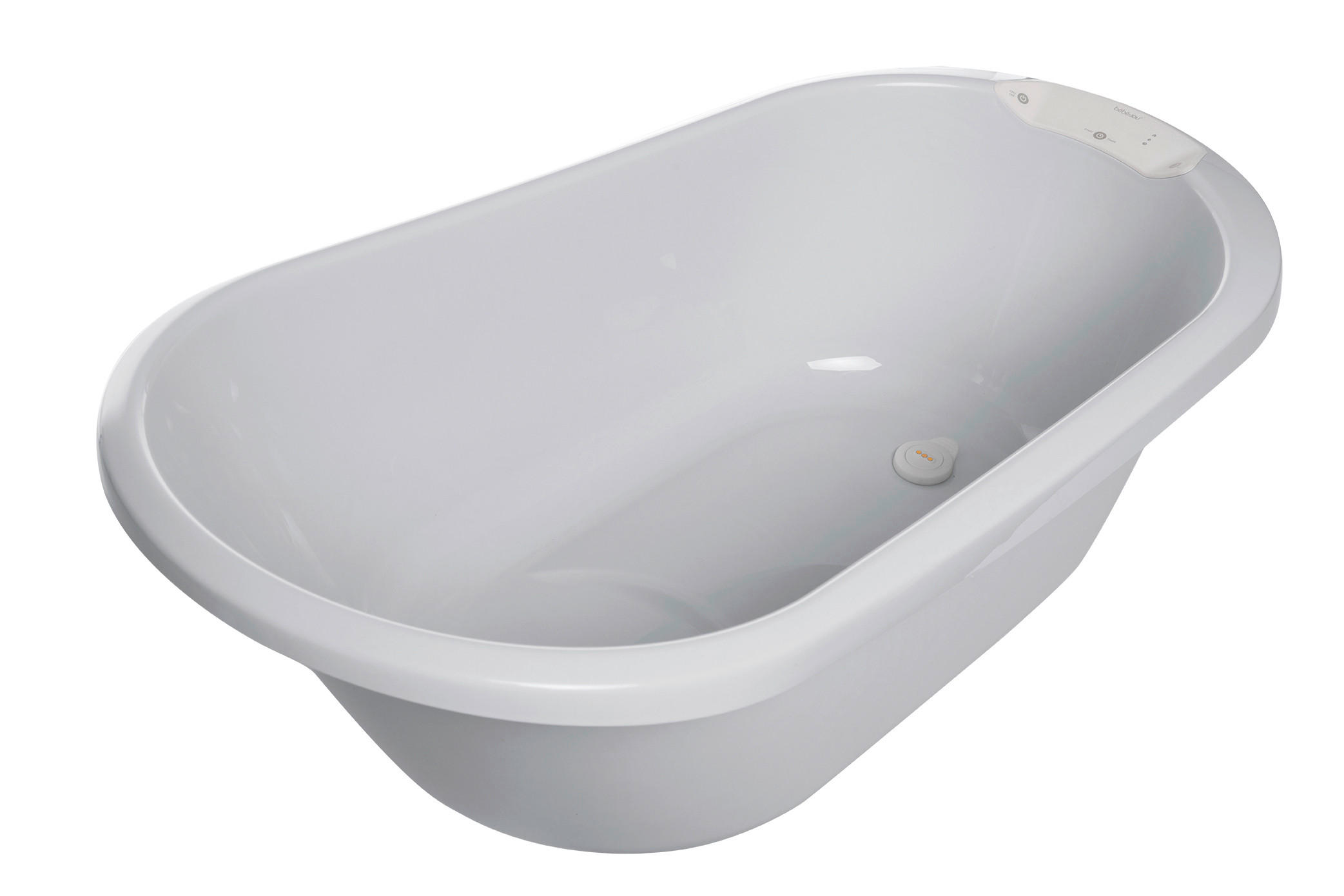 Bebe Jou Babybadewanne Sense Edition mit digitalem Badethermometer Hellgrau 41.5x30.8x79.5 cm
